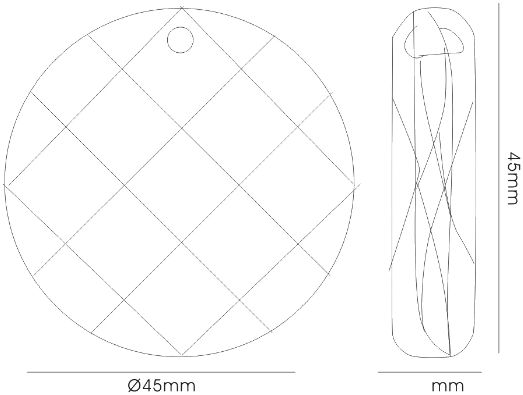 Crystal Disc Without Ring 45mm C40060  Diyas Crystal Droplet